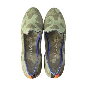 Rothy's Flats Women's 6.5 Olive Green Camo Knit  Comfortable